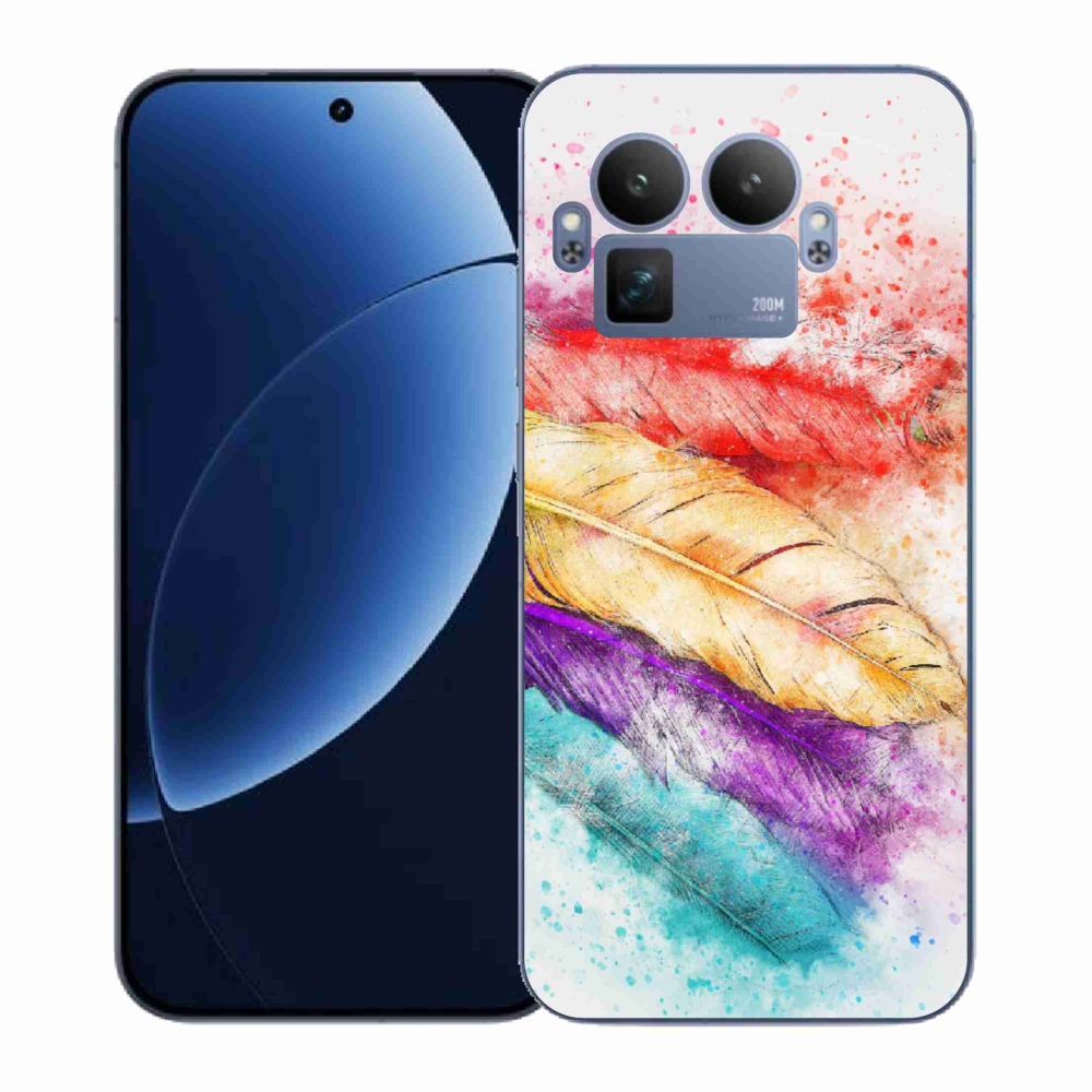 Gelový kryt mmCase na Realme GT 8 Pro - barevné peří