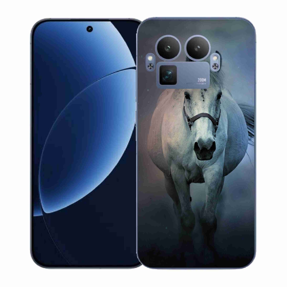 Gelový kryt mmCase na Realme GT 8 Pro - běžící bílý kůň