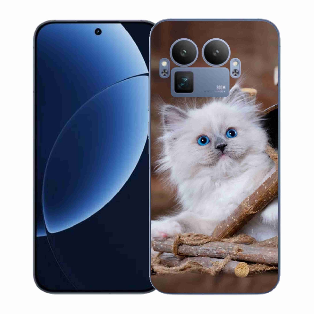 Gelový kryt mmCase na Realme GT 8 Pro - bílé kotě