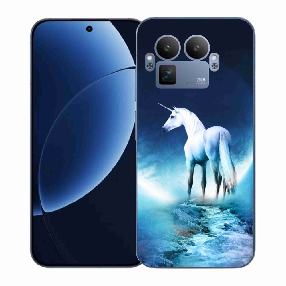 Gelový kryt mmCase na Realme GT 8 Pro - bílý jednorožec