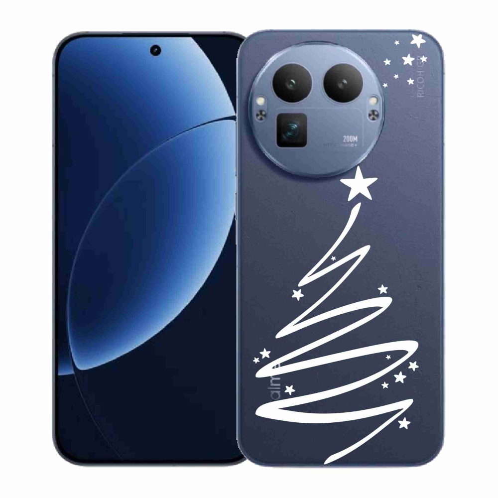 Gelový kryt mmCase na Realme GT 8 Pro - bílý stromeček na průhledném pozadí