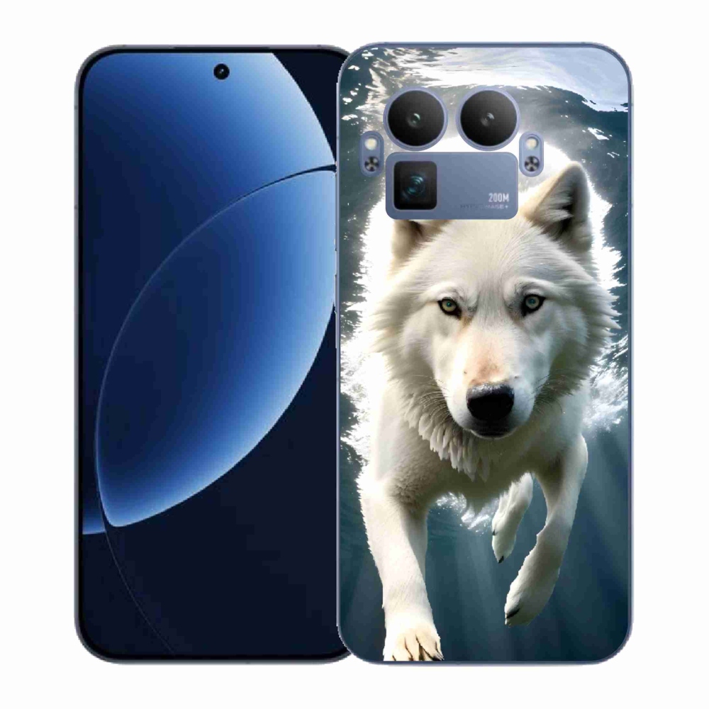 Gelový kryt mmCase na Realme GT 8 Pro - bílý vlk