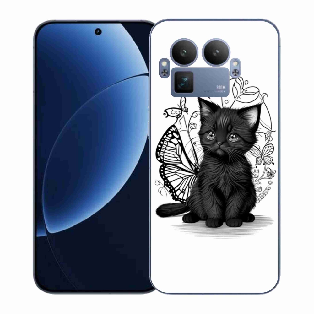 Gelový kryt mmCase na Realme GT 8 Pro - černé kotě