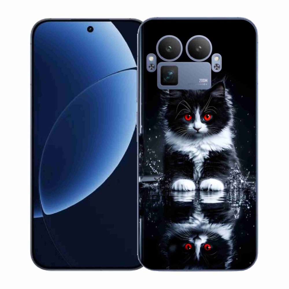 Gelový kryt mmCase na Realme GT 8 Pro - černobílé kotě