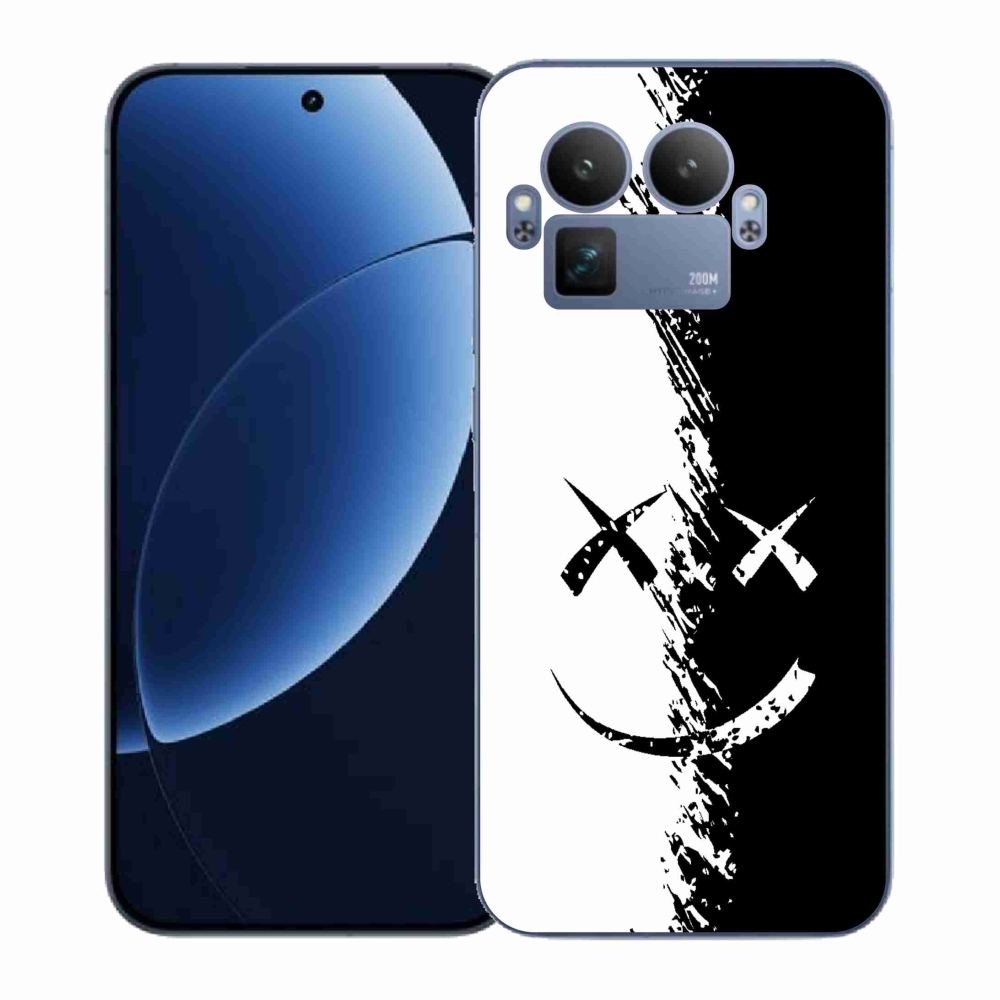 Gelový kryt mmCase na Realme GT 8 Pro - černobílý smajlík