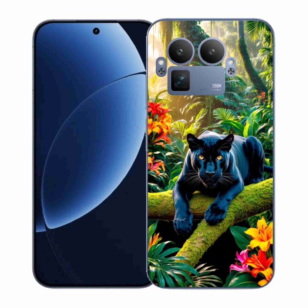 Gelový kryt mmCase na Realme GT 8 Pro - černý panter v džungli
