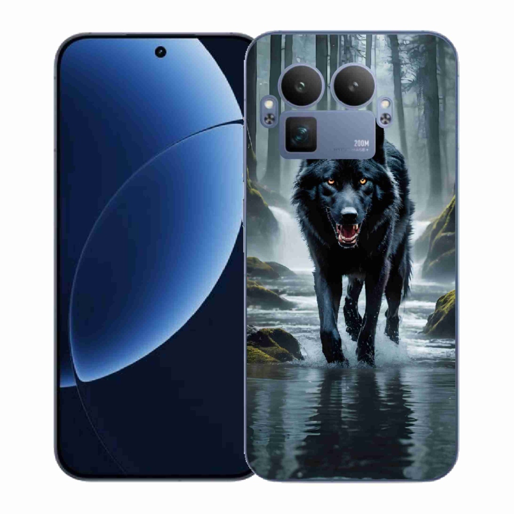 Gelový kryt mmCase na Realme GT 8 Pro - černý vlk