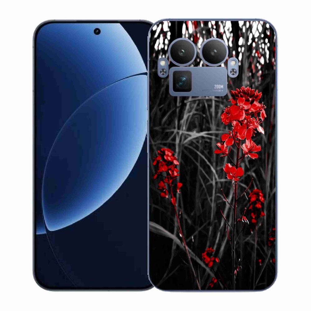 Gelový kryt mmCase na Realme GT 8 Pro - červená rostlina