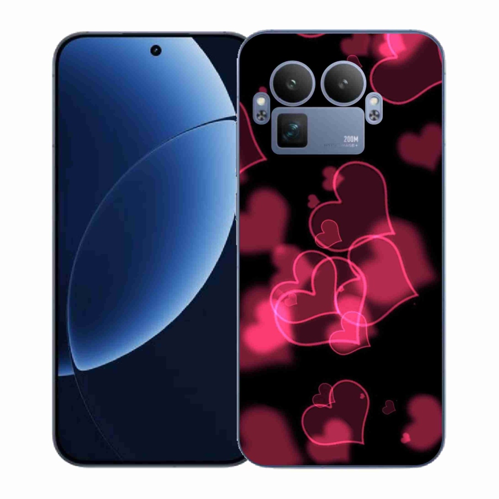 Gelový kryt mmCase na Realme GT 8 Pro - červená srdíčka