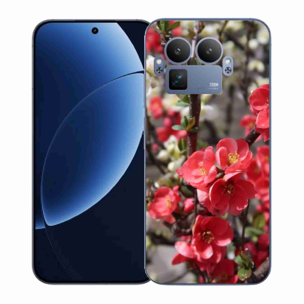 Gelový kryt mmCase na Realme GT 8 Pro - červené květy