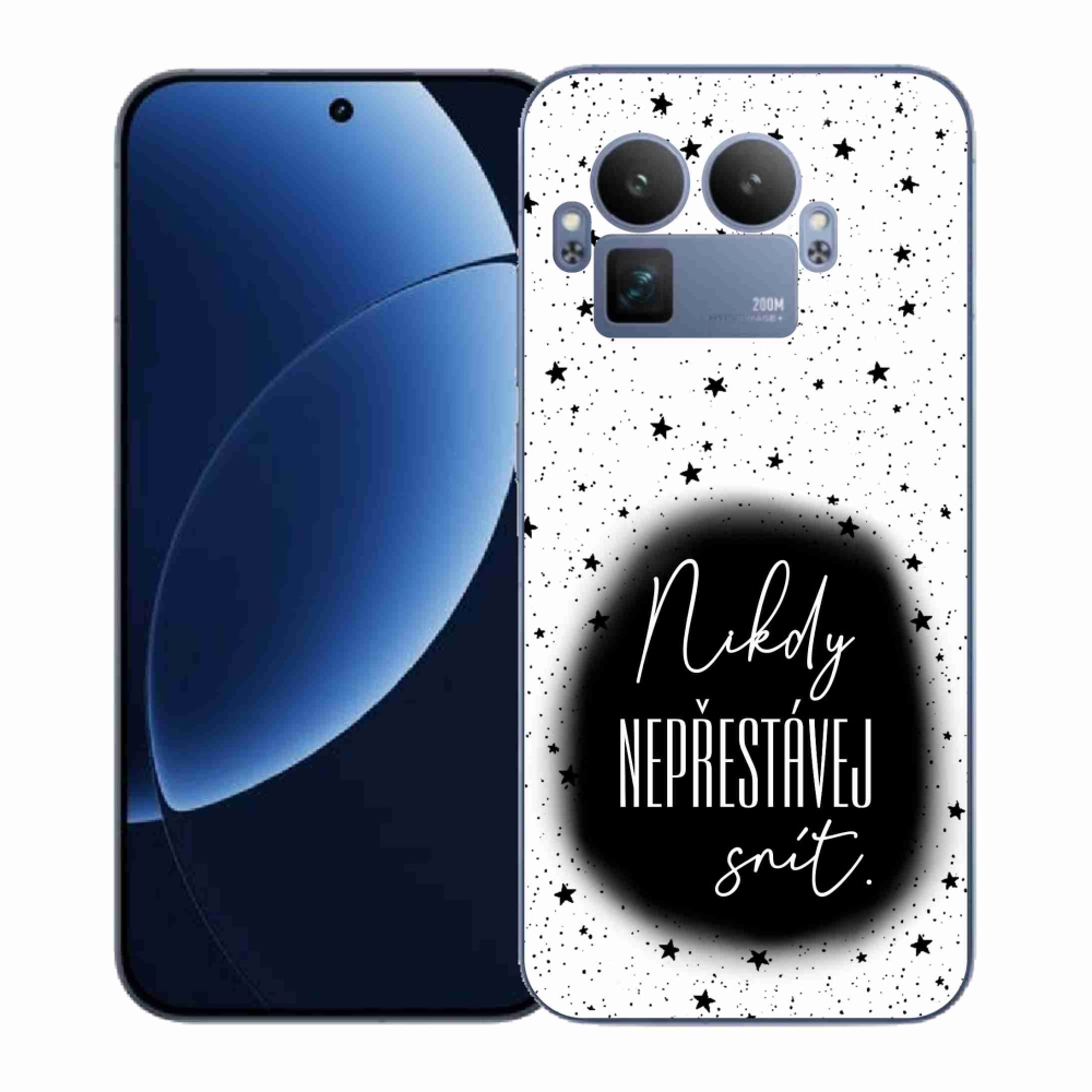 Gelový kryt mmCase na Realme GT 8 Pro - citát 1 černobílé pozadí