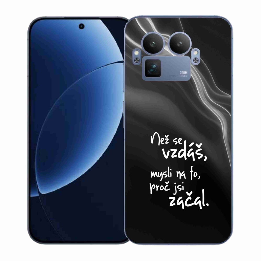 Gelový kryt mmCase na Realme GT 8 Pro - citát 2 černé pozadí