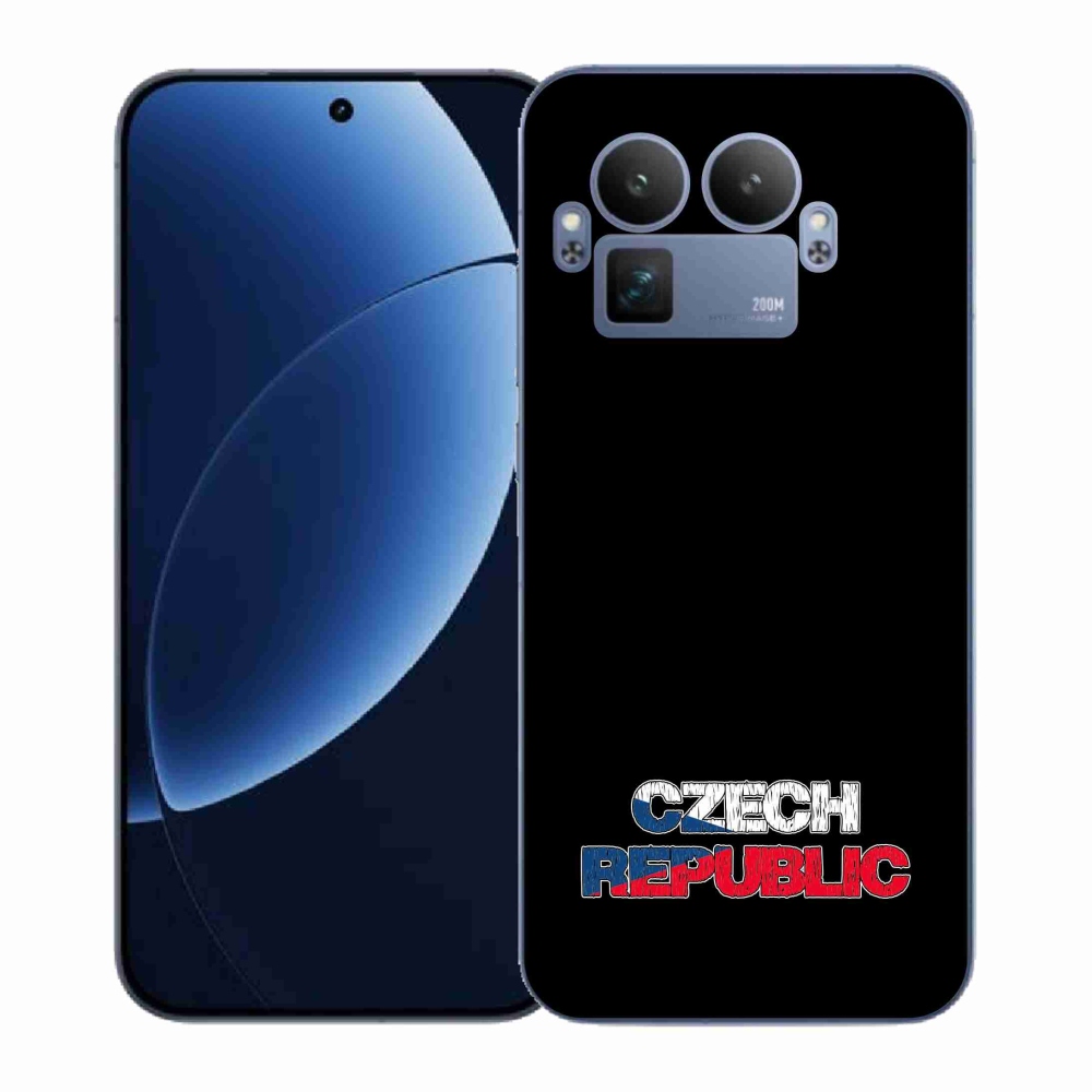 Gelový kryt mmCase na Realme GT 8 Pro - Czech Republic černé pozadí