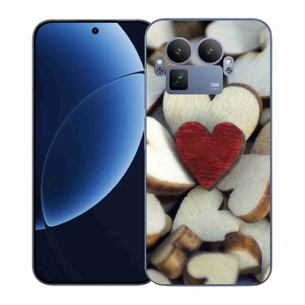 Gelový kryt mmCase na Realme GT 8 Pro - gravírované červené srdce 