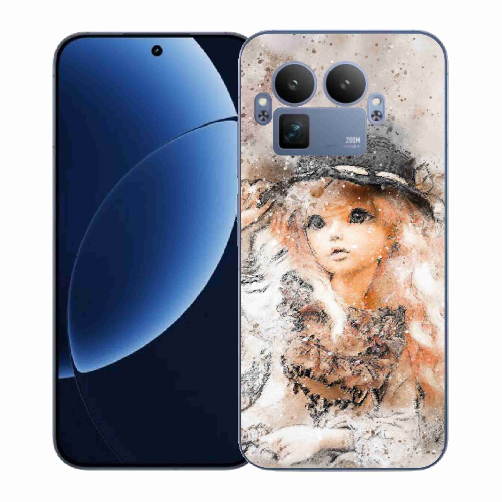 Gelový kryt mmCase na Realme GT 8 Pro - holčička s kloboukem