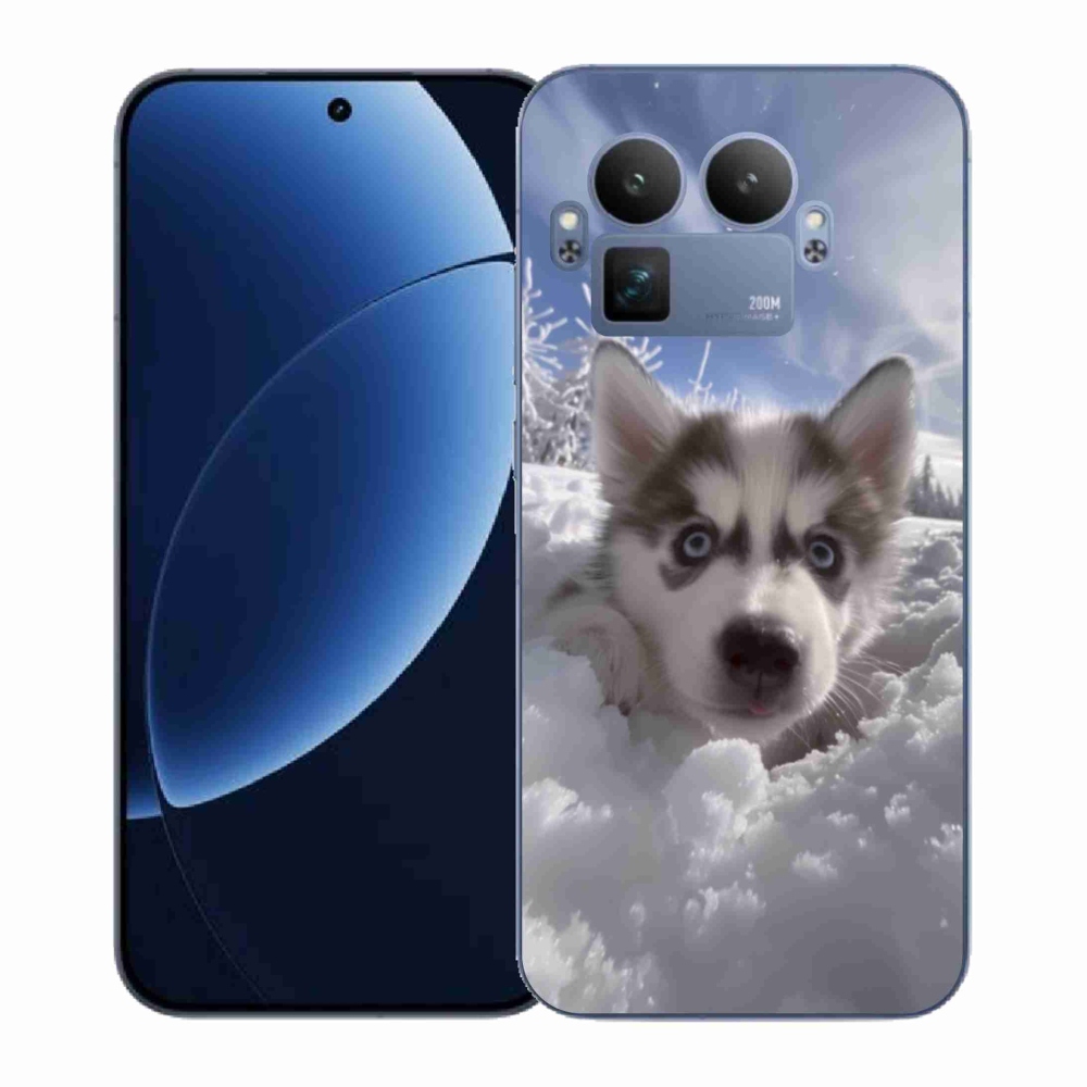 Gelový kryt mmCase na Realme GT 8 Pro - husky ve sněhu