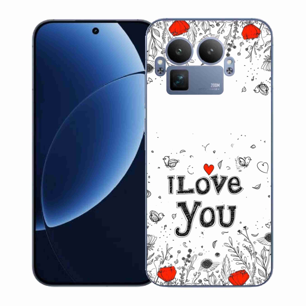 Gelový kryt mmCase na Realme GT 8 Pro - I love you bílé pozadí