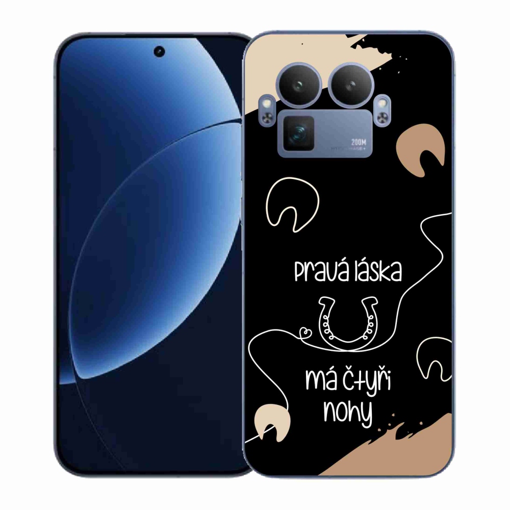 Gelový kryt mmCase na Realme GT 8 Pro - koňský motiv černé pozadí