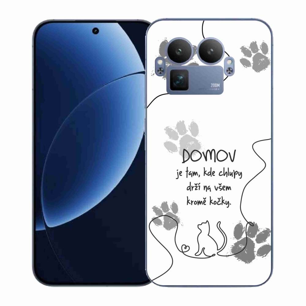 Gelový kryt mmCase na Realme GT 8 Pro - kočičí motiv bílé pozadí