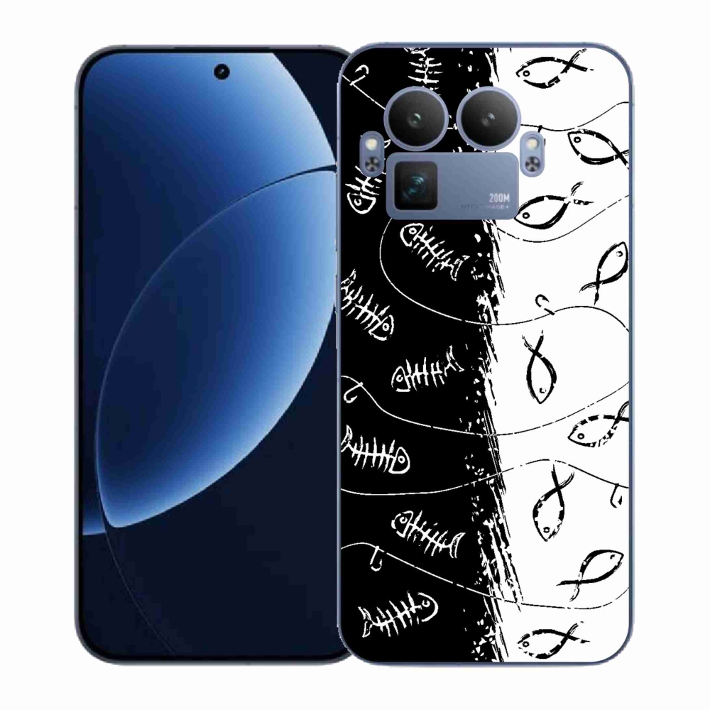 Gelový kryt mmCase na Realme GT 8 Pro - kostry a rybky