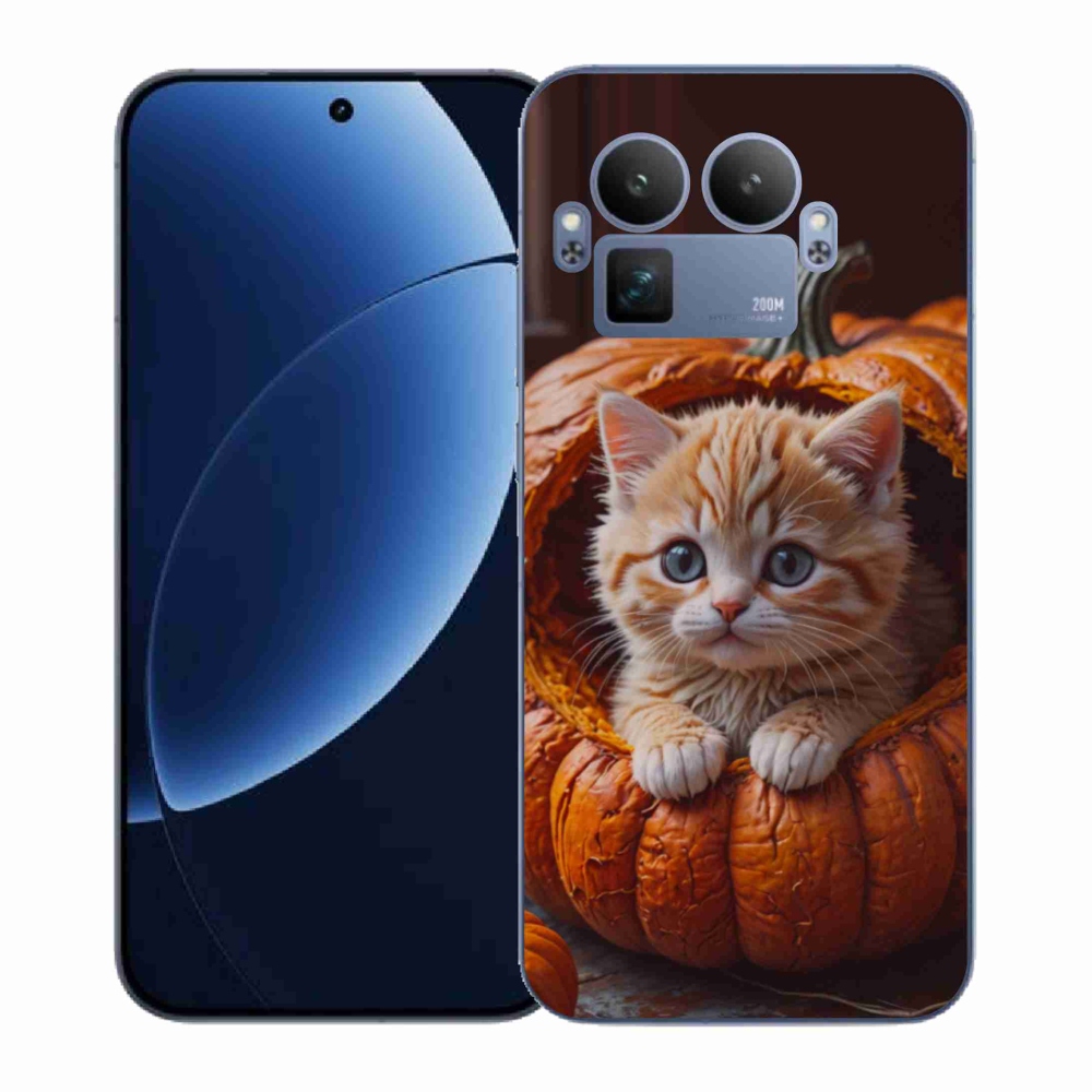 Gelový kryt mmCase na Realme GT 8 Pro - kotě a dýně 2