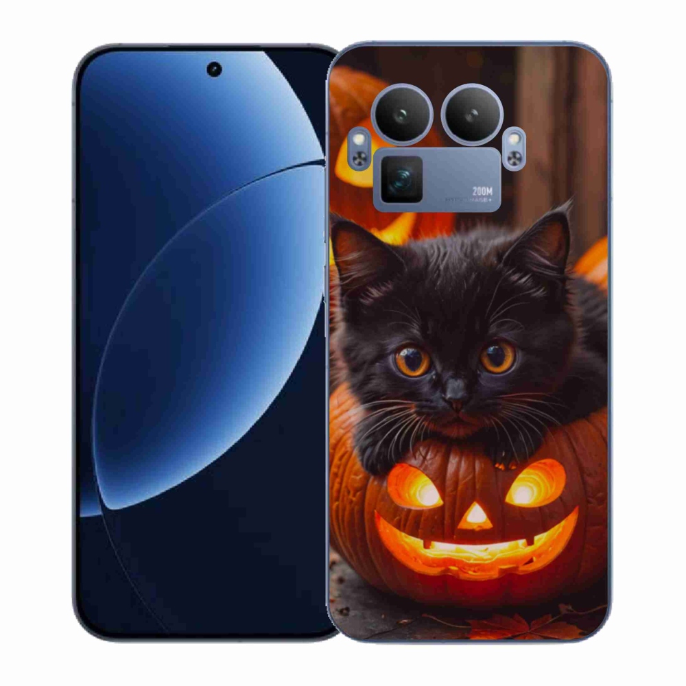 Gelový kryt mmCase na Realme GT 8 Pro - kotě a dýně