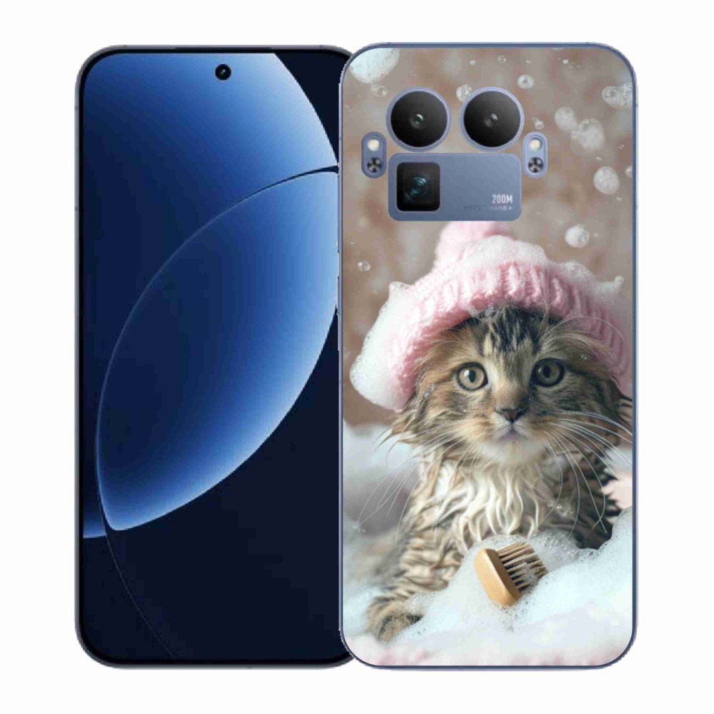 Gelový kryt mmCase na Realme GT 8 Pro - kotě a koupel