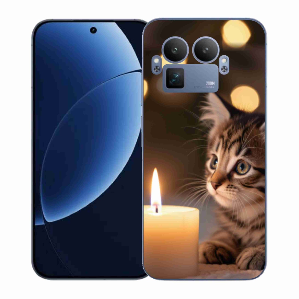 Gelový kryt mmCase na Realme GT 8 Pro - kotě a svíčka