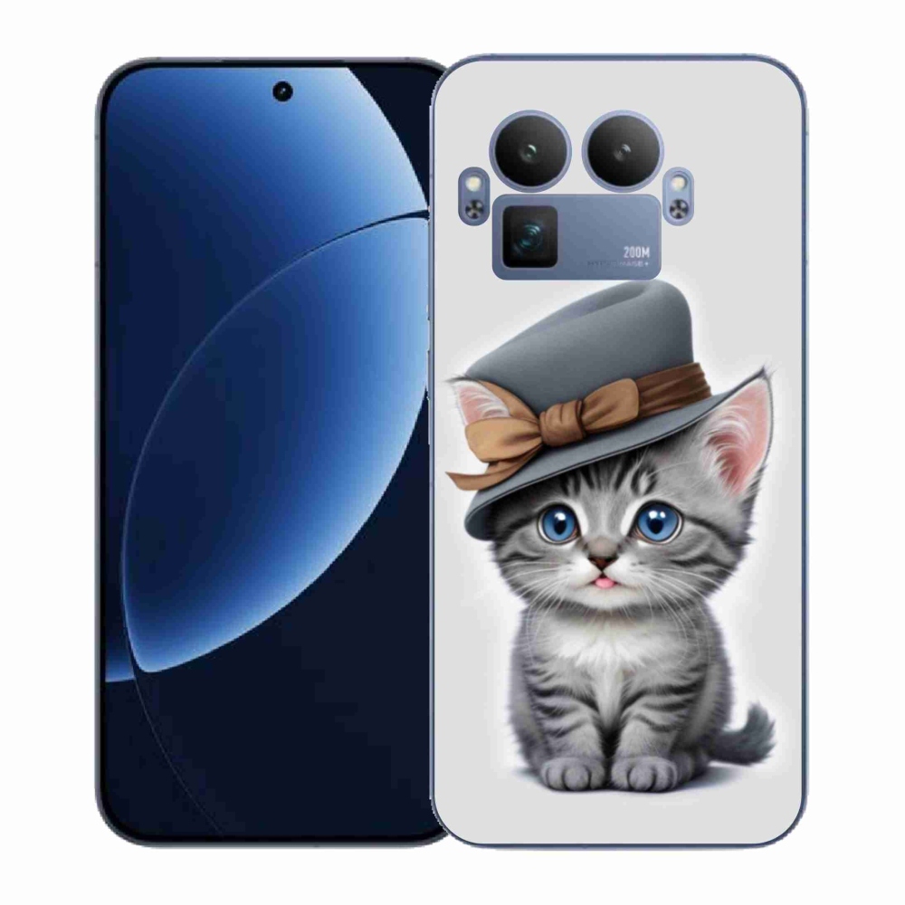 Gelový kryt mmCase na Realme GT 8 Pro - kotě s kloboukem