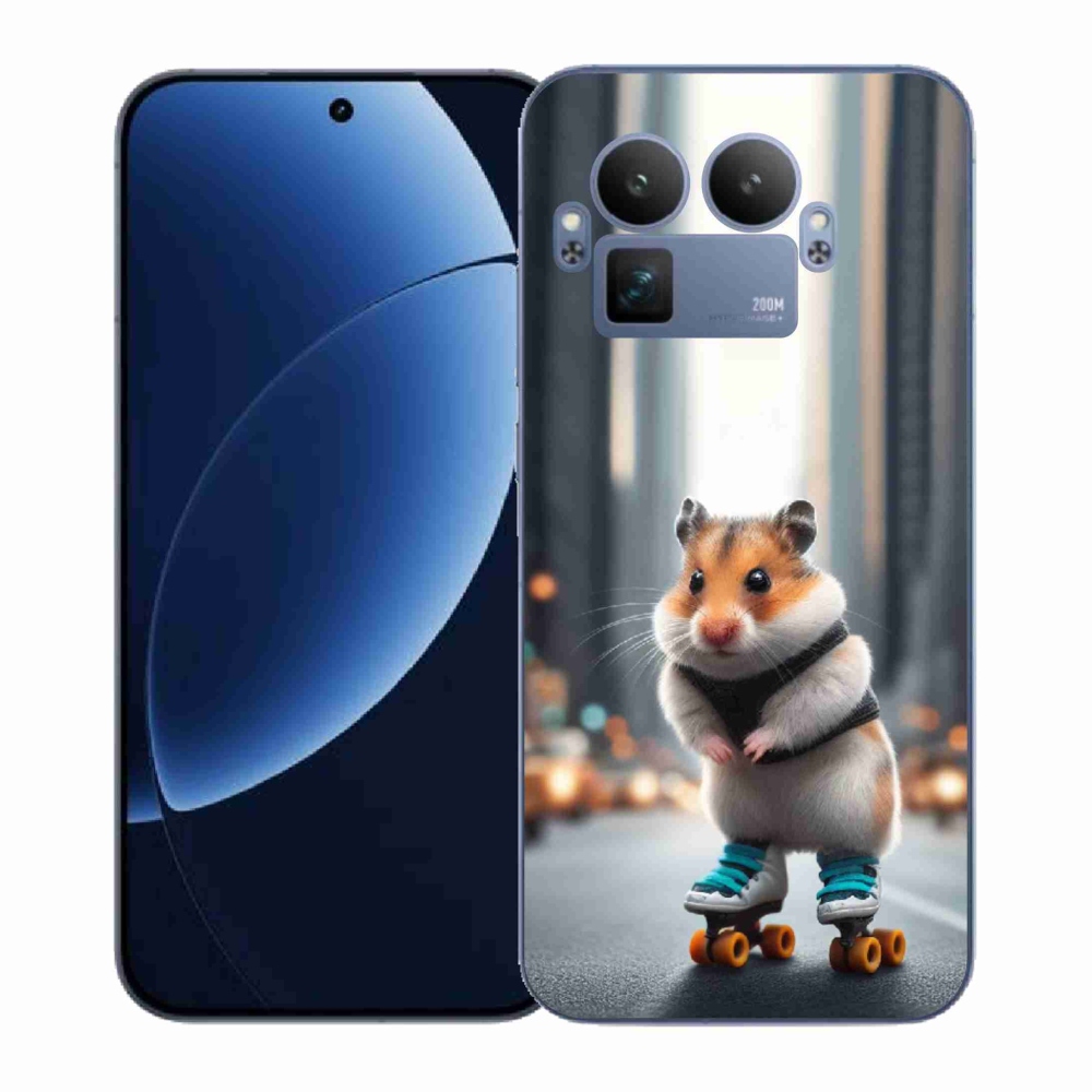 Gelový kryt mmCase na Realme GT 8 Pro - křeček na bruslích