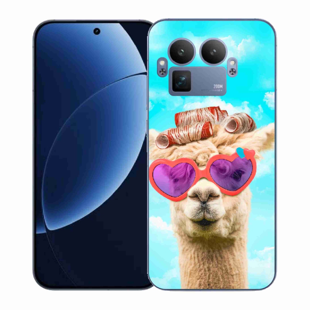 Gelový kryt mmCase na Realme GT 8 Pro - lama s brýlemi