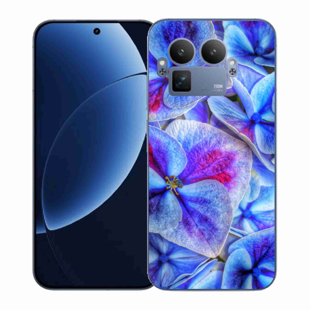 Gelový kryt mmCase na Realme GT 8 Pro - modré květy 1