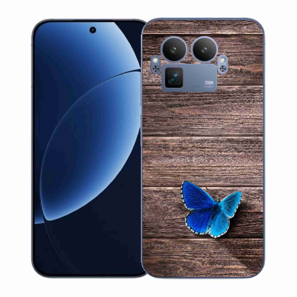 Gelový kryt mmCase na Realme GT 8 Pro - modrý motýl 1