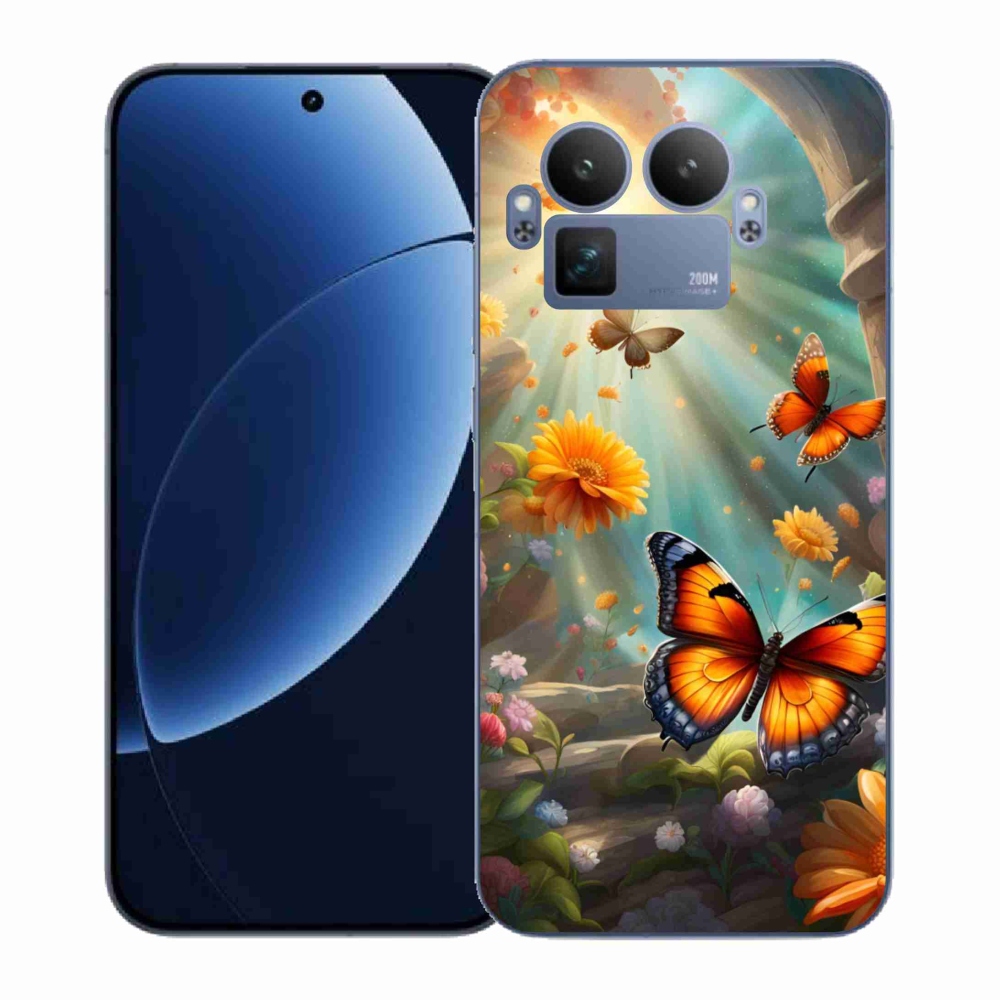 Gelový kryt mmCase na Realme GT 8 Pro - motýlí zahrada 2