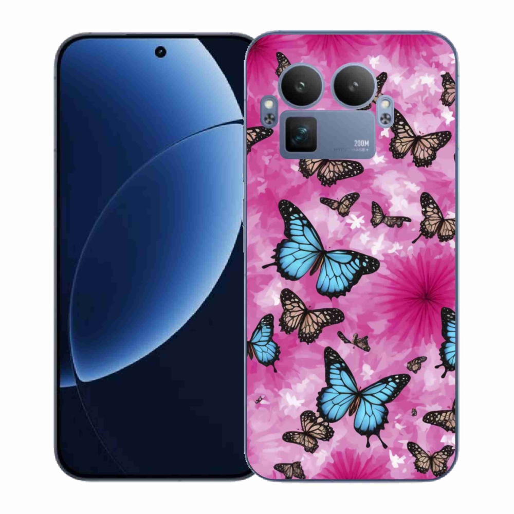 Gelový kryt mmCase na Realme GT 8 Pro - motýlí zahrada