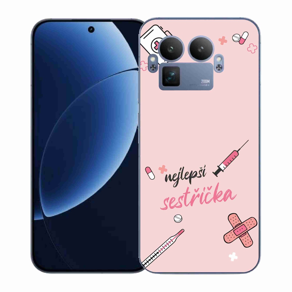 Gelový kryt mmCase na Realme GT 8 Pro - nejlepší sestřička růžové pozadí