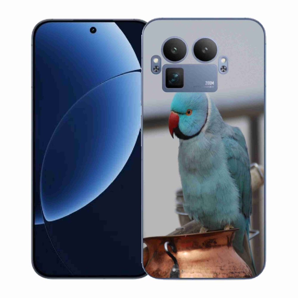 Gelový kryt mmCase na Realme GT 8 Pro - papoušek alexandr modrý