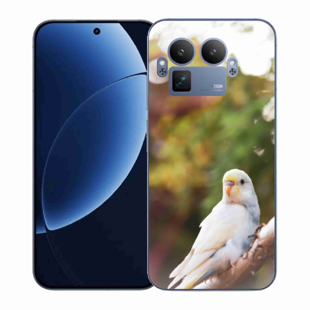 Gelový kryt mmCase na Realme GT 8 Pro - papoušek andulka bílá