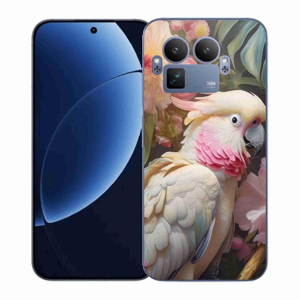 Gelový kryt mmCase na Realme GT 8 Pro - papoušek kakadu růžový 2