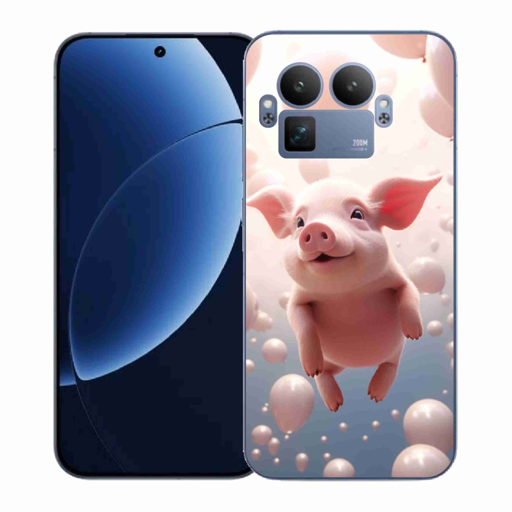 Gelový kryt mmCase na Realme GT 8 Pro - prasátko s balónky