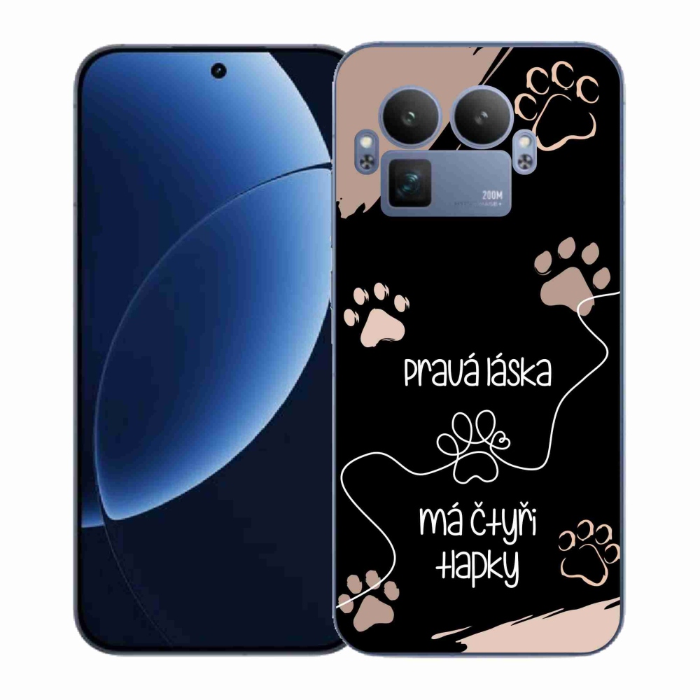 Gelový kryt mmCase na Realme GT 8 Pro - psí motiv 1 černé pozadí