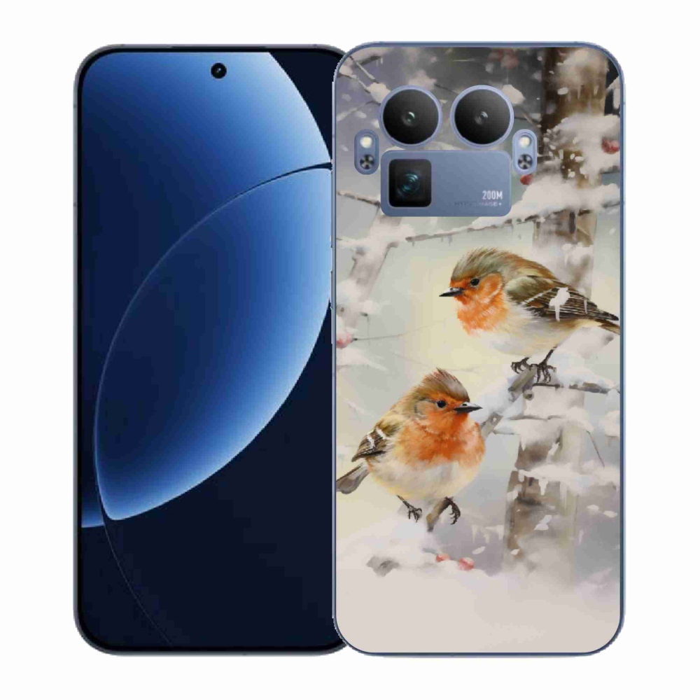 Gelový kryt mmCase na Realme GT 8 Pro - ptáčci v zimě
