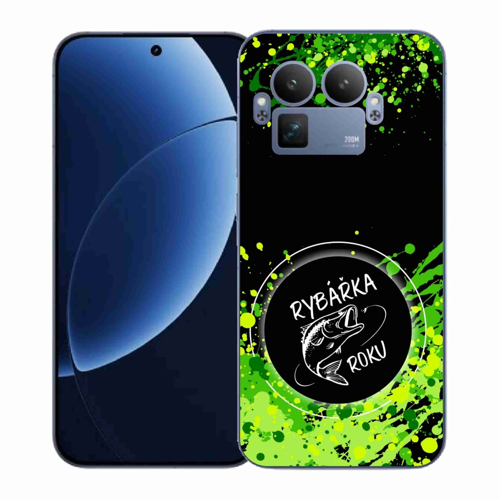 Gelový kryt mmCase na Realme GT 8 Pro - rybářka roku černé pozadí