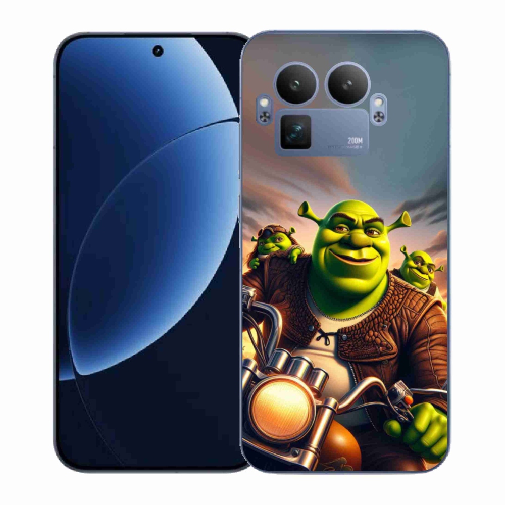 Gelový kryt mmCase na Realme GT 8 Pro - shrek na motorce