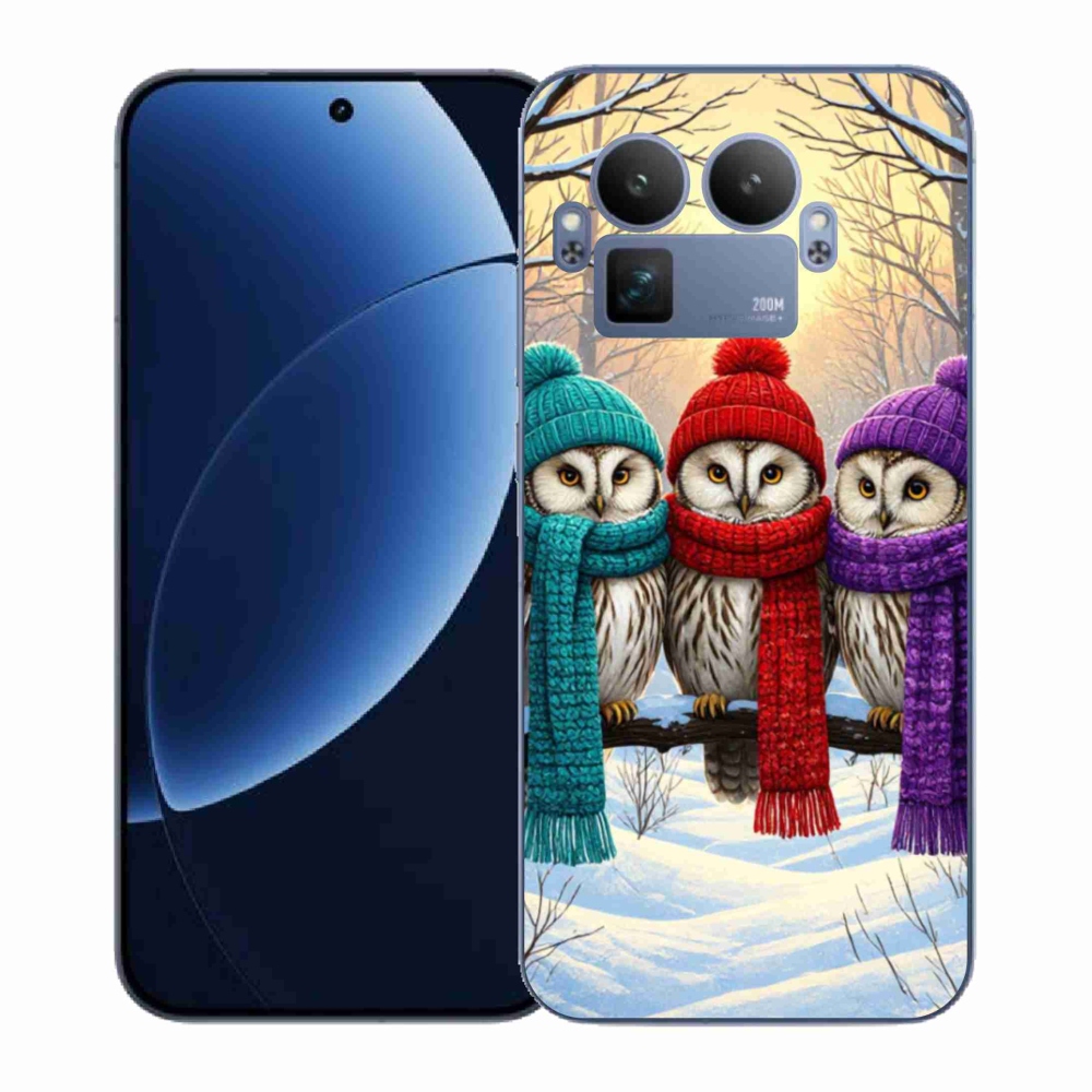 Gelový kryt mmCase na Realme GT 8 Pro - soví přátelé