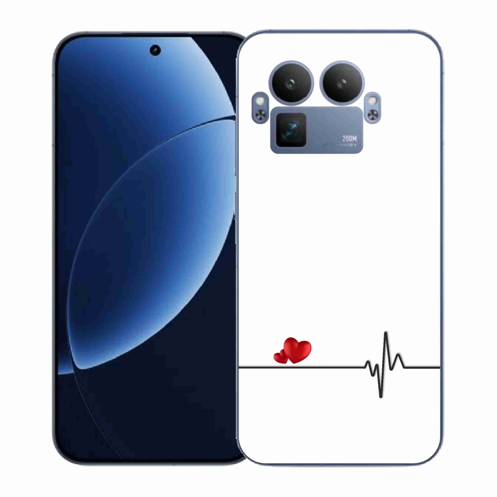 Gelový kryt mmCase na Realme GT 8 Pro - srdce a tep bílé pozadí
