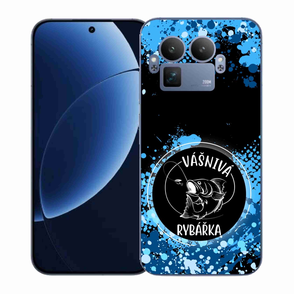 Gelový kryt mmCase na Realme GT 8 Pro - vášnivá rybářka černé pozadí