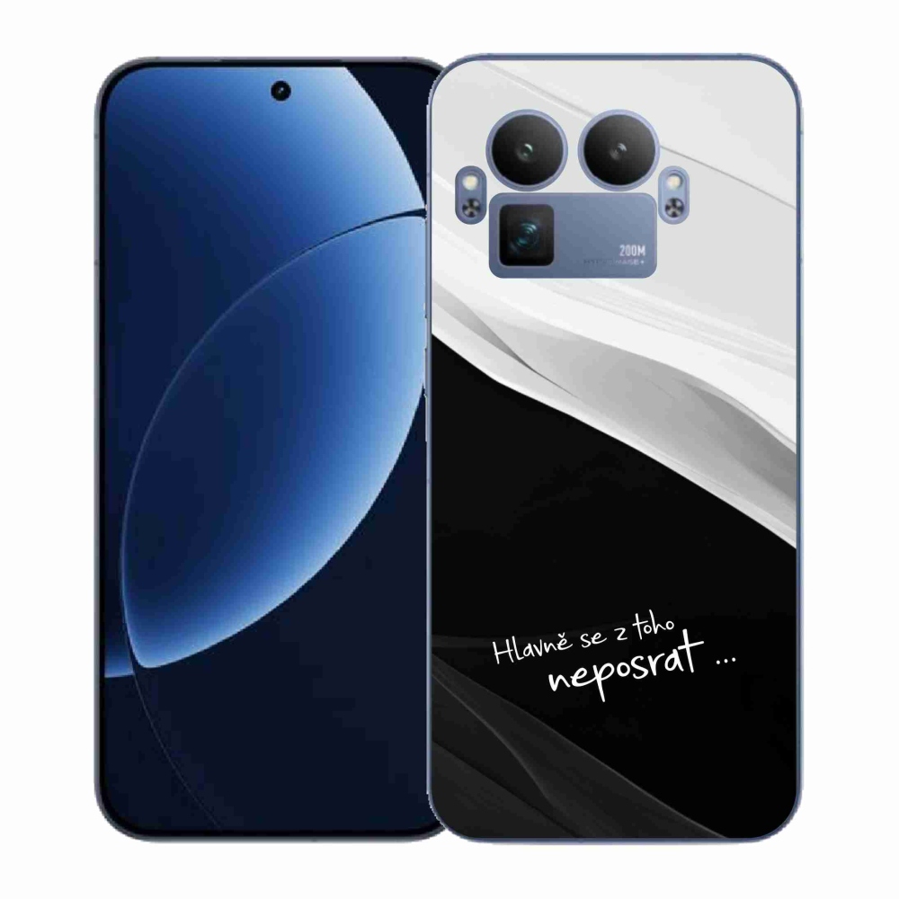 Gelový kryt mmCase na Realme GT 8 Pro - vtipný text 13 černobílé pozadí