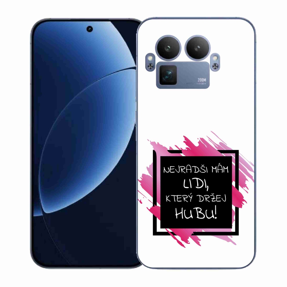 Gelový kryt mmCase na Realme GT 8 Pro - vtipný text 7 černobílé pozadí