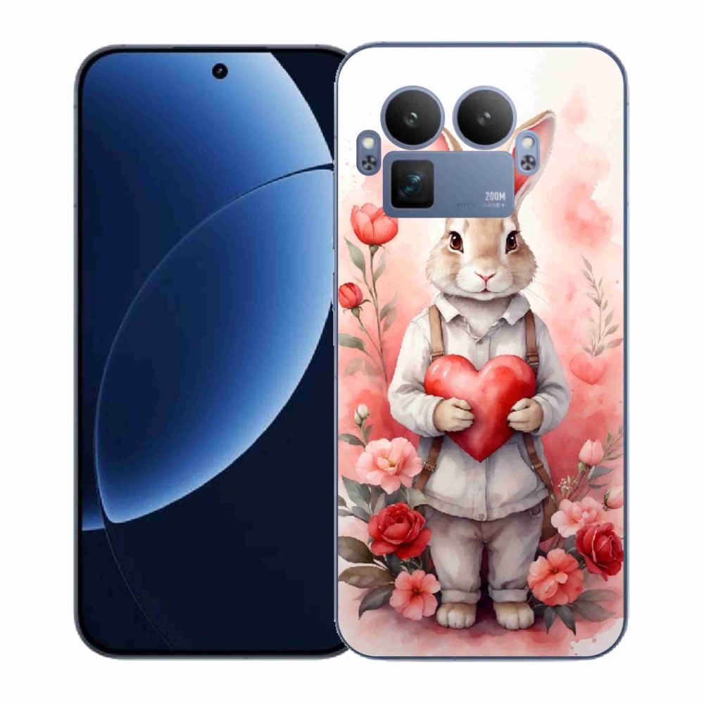 Gelový kryt mmCase na Realme GT 8 Pro - zajíc se srdíčkem